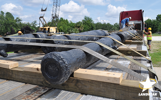 Historic Cannons Loaded for Transport
