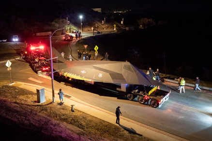 Landstar BCOs successfully navigating a hairpin turn with an oversized load.