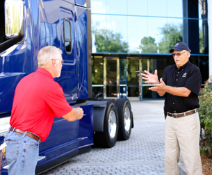 Landstar All-Star Truck Giveaway Winner with Landstar President and CEO