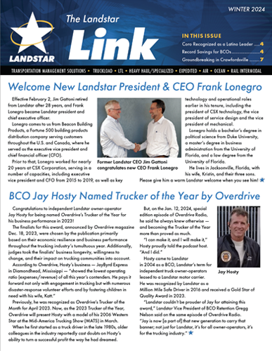 Landstar Link, Winter 2024 Cover Image